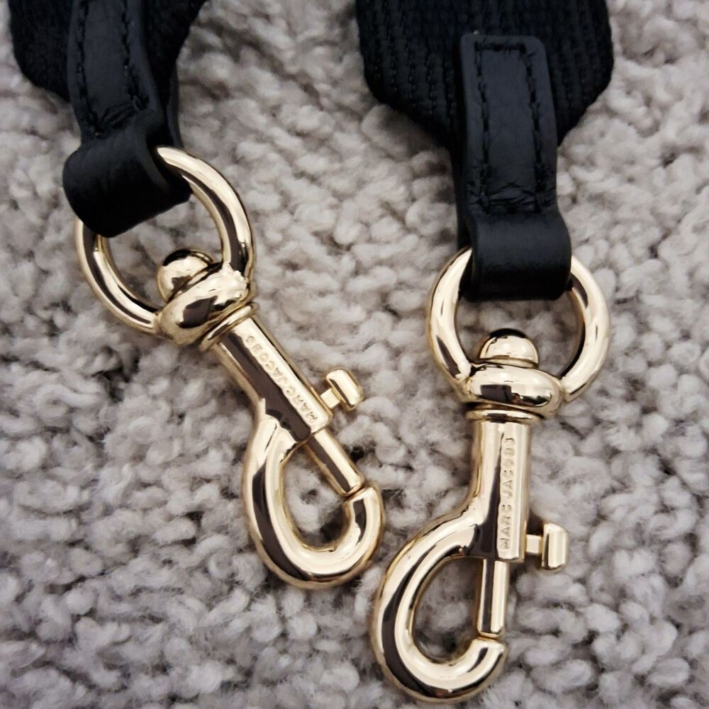 Marc Jacobs Logo Webbing Bag Strap Black with Gold-tone hardware New w/o Tag - Picture 9 of 16